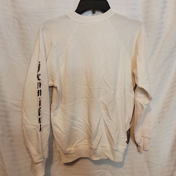 Vintage Sweatshirt Painted Animals Puff Paint Safari 80s Retro Name on Sleeve - Picture 12 of 12